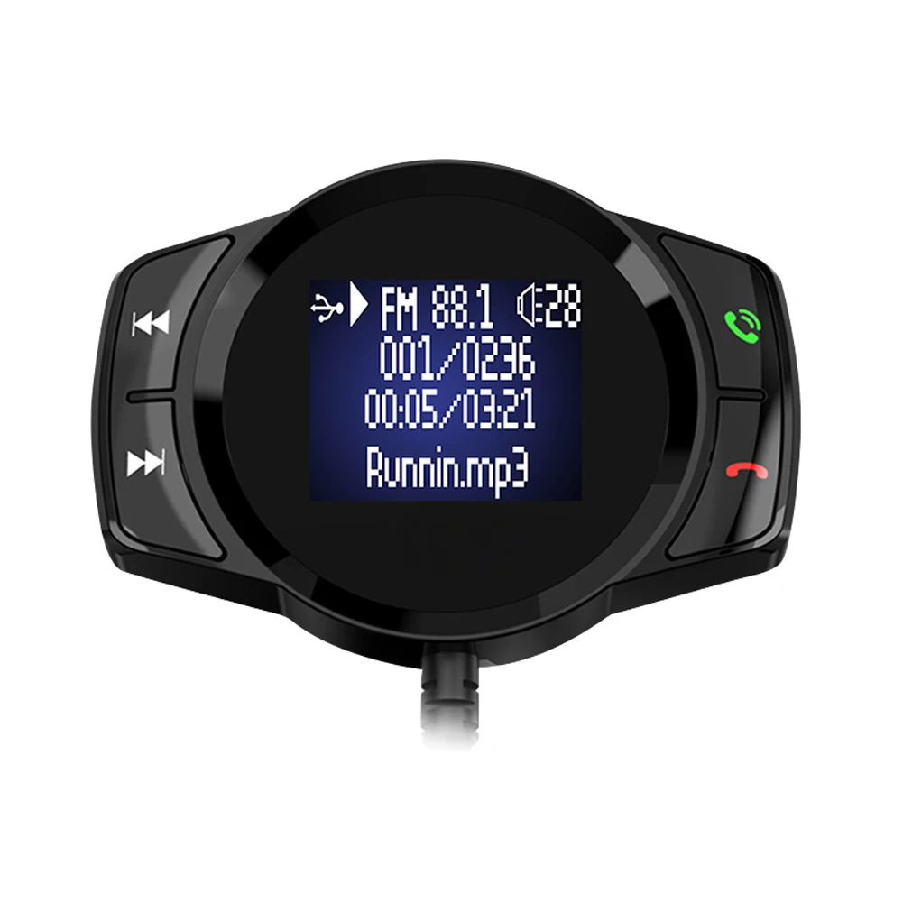 

RS1 FM Transmitter Bluetooth Car Kit MP3 Player LED Car Charger Musical Playing with 2 USB Charging Ports