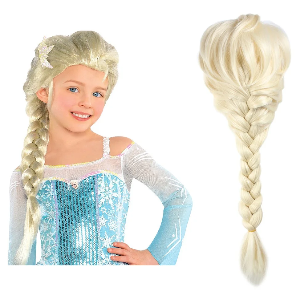 

Girls Fantasy Princesses Accessory Headwear Moana Wigs Cosplay Elsa Anna Mermaid Jasmine Aladdin Dreadlocks Artificial Hair