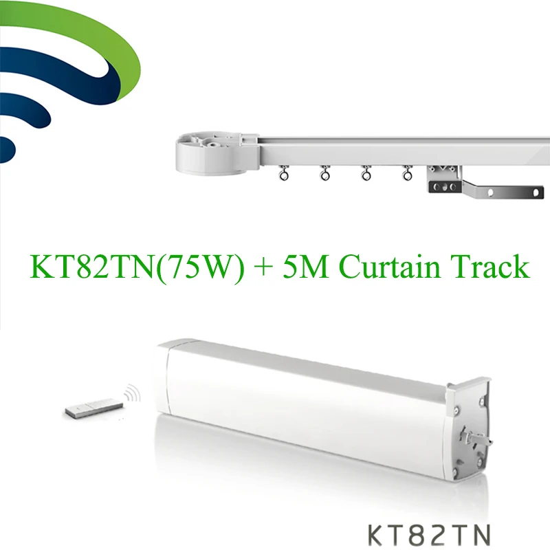 Электрический привод для штор KT82TN удаленного Управление 100-240 В 50/60 мГц+ 5 м настраиваемые алюминиевый карниз для штор Железнодорожный Род трек