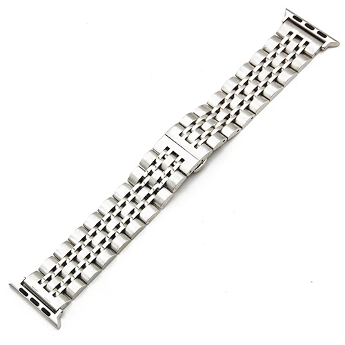 Silver Ремешок из нержавеющей стали 38 мм 42 мм для iWatch Apple Watch/Sport/Edittion ремешок на запястье черный серебристый - Цвет ремешка: Silver