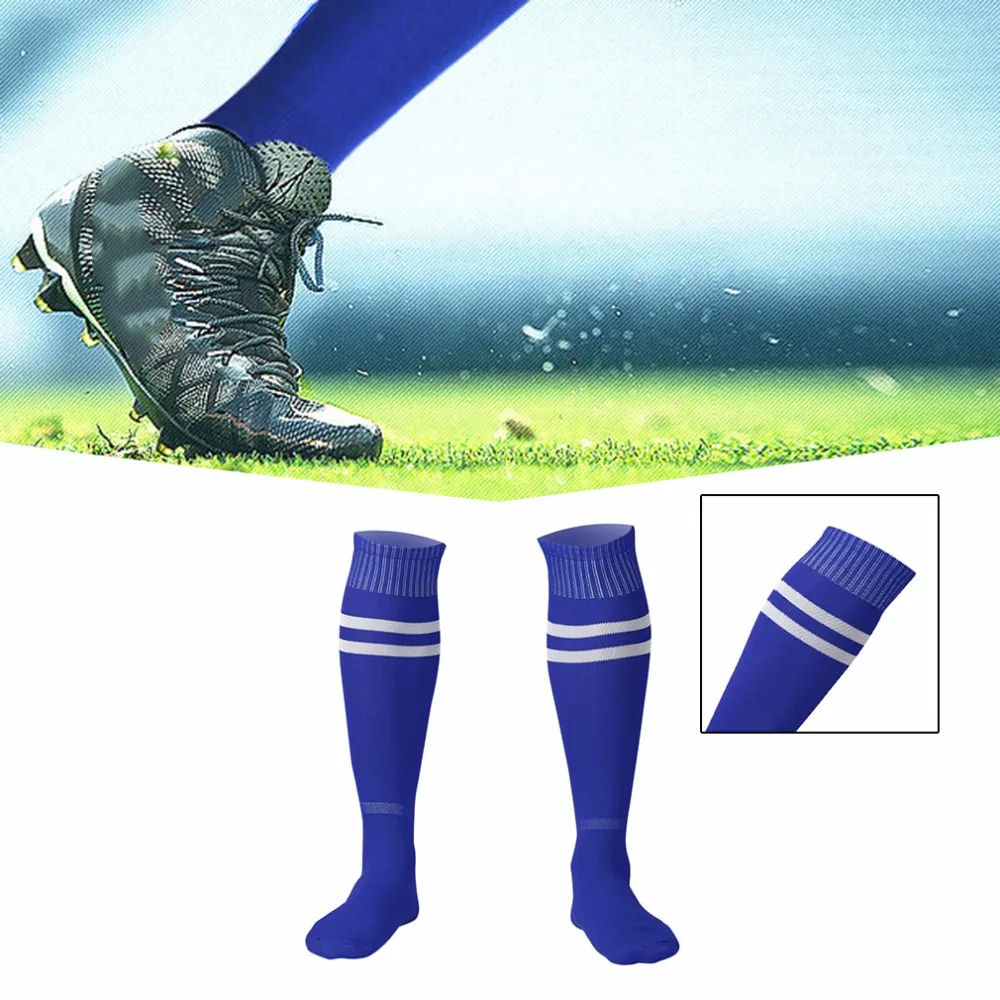 

1Pair 54cm Elastic Sport Baseball Football Striped Socks Knee Legging Stocking Soccer Over Knee Ankle Men Women Sock Hiking Hose