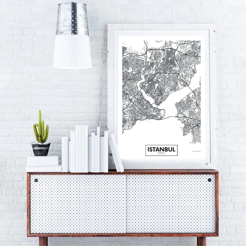 City Map Canvas Painting Home Decor