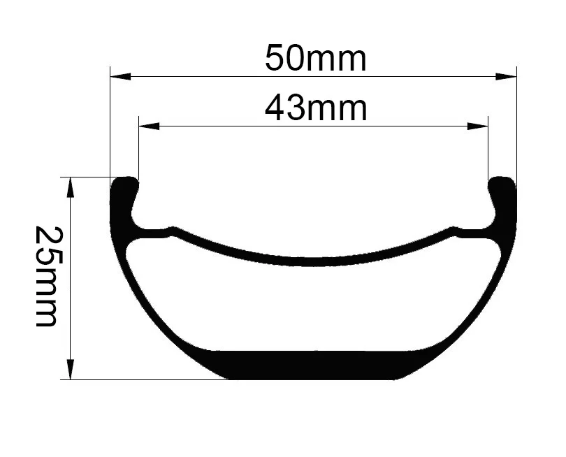 25mm deep 50mm wide plus wide mtb carbon rims