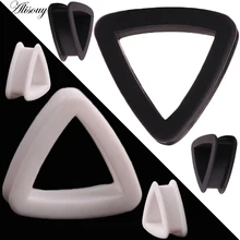 Беруши высокого качества треугольные тонкие силиконовые гибкие пирсинг для тела ювелирные изделия тоннель пробки для уха Тоннели Hollow Ear stretcher