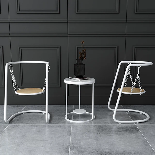Cheap 2019 New Dining Chair Iron Art modern Simple Home Swing Chair Fashion Creative Leisure Living Room Chairs Coffee Tea Shop Cheap 2019 New Dining Chair Iron Art modern Simple Home Swing Chair Fashion Creative Leisure Living Room Chairs Coffee Tea Shop
