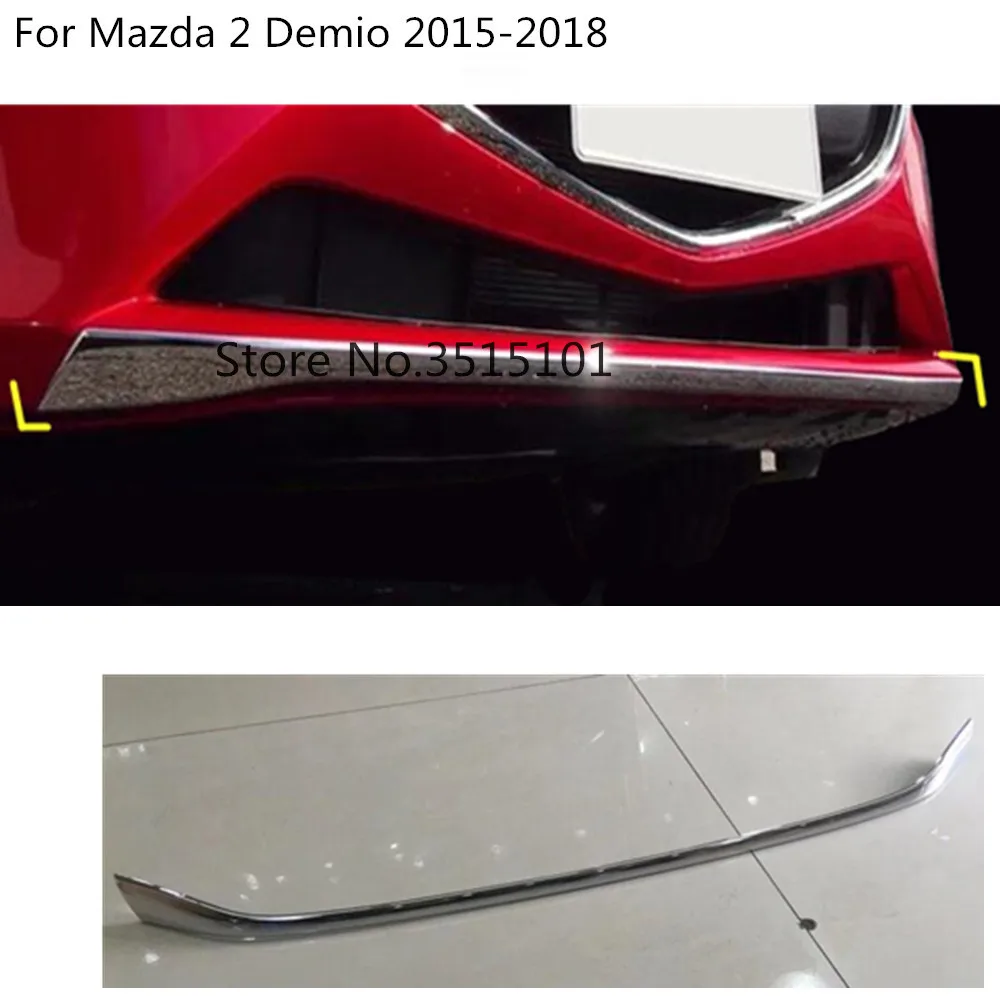 

Car cover protection detector ABS chrome trims Front bottom Grid Grill Grille Around edge For Mazda 2 Demio 2015 2016 2017 2018