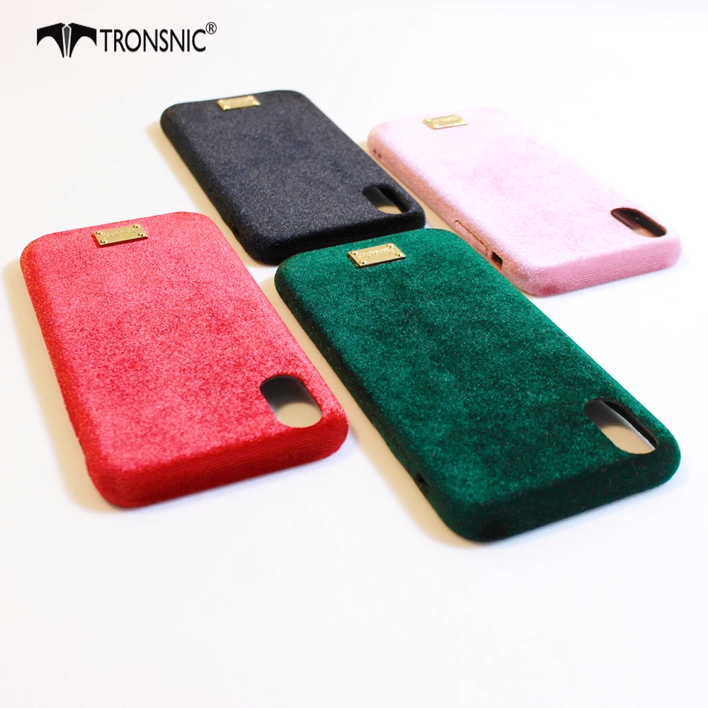 

Tronsnic Luxury Phone Case for iPhone 6 6S plus Soft Fashion Velvet Cases for iPhone X 7 8 Plus Red Green Back Covers Black Pink