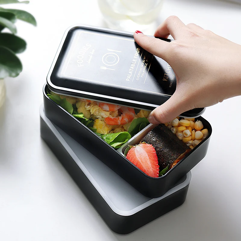 Microwavable Lunch Box MICCK 1200 мл двухслойная Bento коробка с Посуда Герметичный контейнер для