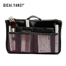 QICAI YANZI HOT Women Cosmetic Bag Organizer Bag In Bag Double Zipper Portable Multifunctional Travel Pockets