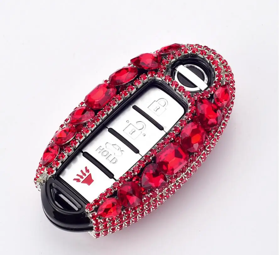 Gift Luxury Diamond Key Case Holder Pocket For Nissan Qashqai Versa Tidda Murano Rogue X-Trail Altima Infiniti EX FX G25 FX35 EX