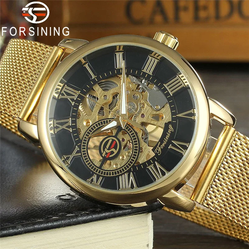 

FORSINING Mens Watch Top Brand Luxury Military Sport Hand Wind Mechanical Wristwatch Skeleton Male Clock relogio masculino 0600
