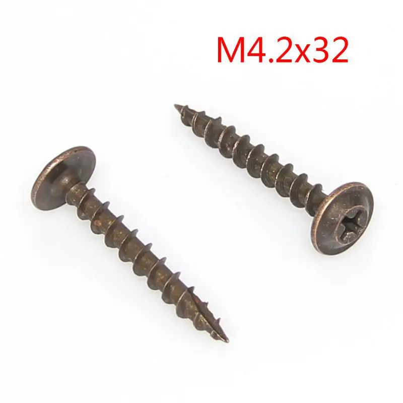 

Hard-plated bronze Granville flat head wood screw washer head self tapping screws screw m4.2 * 32 Shank