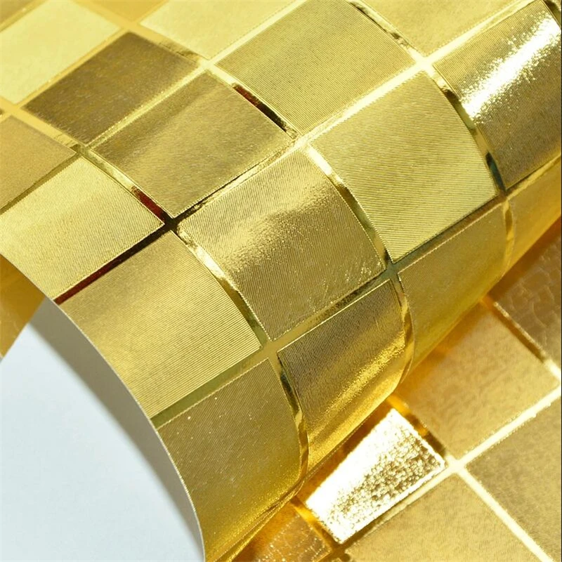 Beibehang 黄金銀金箔格子モザイク反射壁紙ポーチライトボックス Ktv ネイルショップバーテレビの背景ウォールペーパー Tv Background Wallpaper Background Wallpapernon Woven Wallpaper Aliexpress