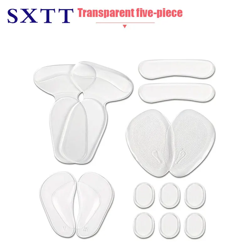 

SXTT 5Pcs High Heel Inserts Care for Liner Insoles Front Palm Pad Heel Pad Slip-resistant Shoes Stickers Pain Relieve Cushion