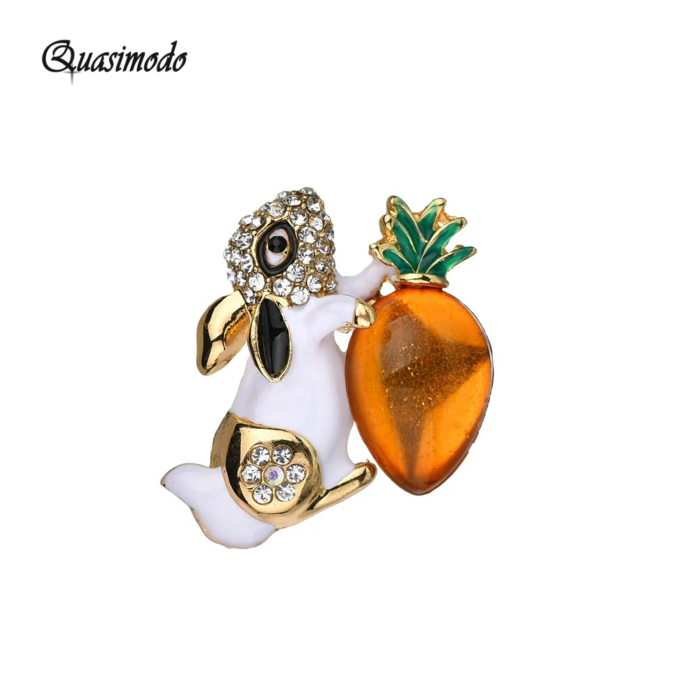 Quasimodo Rabbit Carrot Enamel Animal Brooches for Women Men Wedding Hijab Scarf Pins and Badges Brooch Jewelry | Украшения и