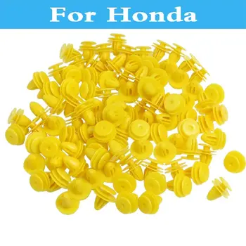 

New 50pcs Auto Bumper Fender Trim Panel Clips Yellow Rivets For Honda Cr-V Cr-Z Element City Crossroad Crosstour Accord Airwave