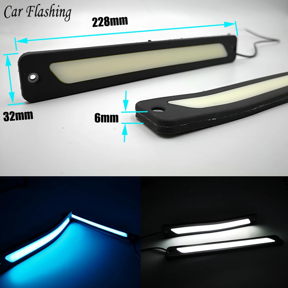

1Pair Universal LED DRL Daytime Running Light Waterproof 12v COB White Blue Color Day Light Fog Light Cars Running Light lamp