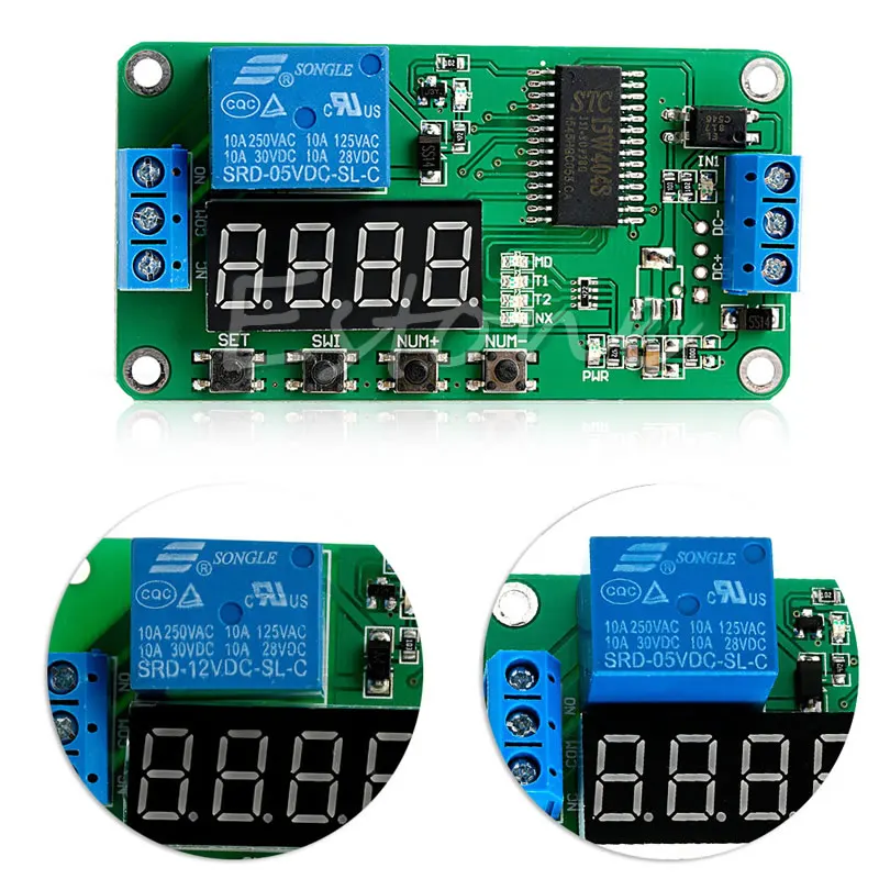 DC 12V Многофункциональный самоблокирующийся релейный таймер цикла PLC модуль переключатель времени задержки