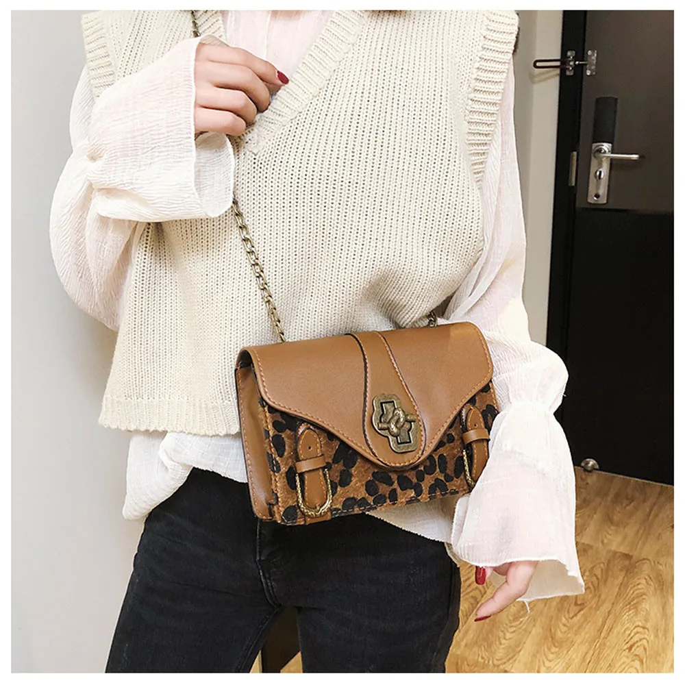 Женская модная панельная сумка через плечо с леопардовым принтом простая дизайнерская сумка через плечо женская универсальная сумка-мессенджер Bolsa Feminina