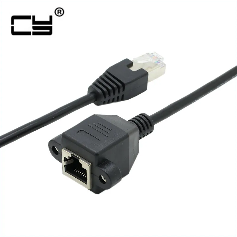 암-수 이더넷 LAN 네트워크 연장 케이블, 나사 패널 마운트 포함, Cat 5 RJ45, 30cm, 60cm, 100cm, 150cm, 2m, 3m, 5 m, 10m