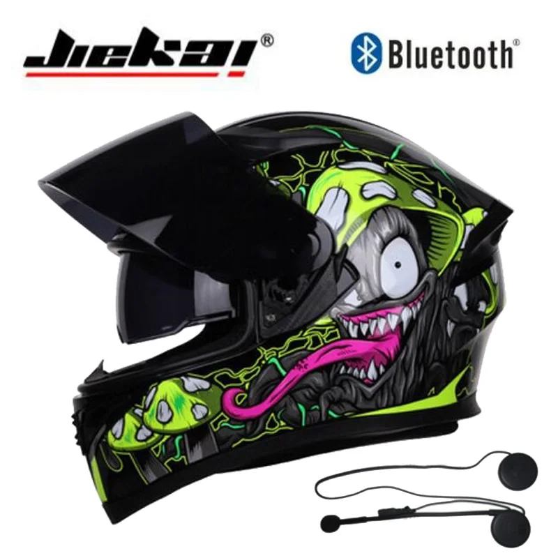 Мотоциклетный шлем JIEKAI с двойными линзами и Bluetooth новинка 2019|Шлемы| |