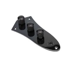 1 unid negro plateado con cable Placa de control del interruptor para Fender Jazz Bass Guitarras piezas