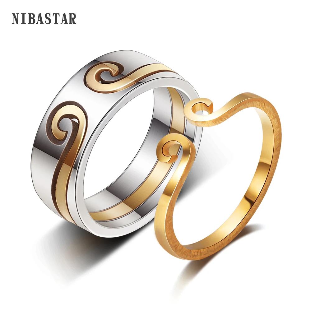 Best Selling Monkey King Gold And Silver Color Couple Rings 2 In 1 Rings Classic Design For Lovers' Valentine's Day present