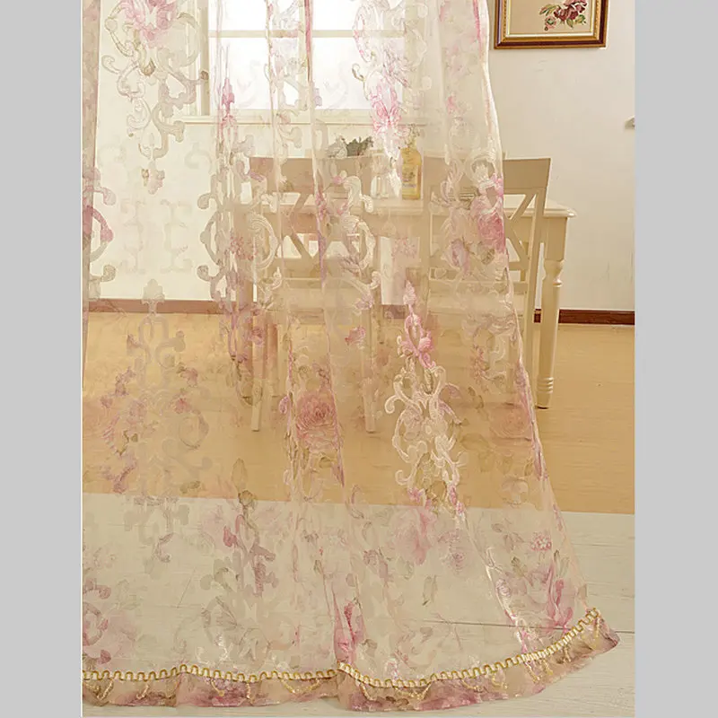 Color NO 4 tulle Новые стили! Роскошные оконные шторы для гостиной/спальни/отеля с принтом и жаккардовыми цветами, Затемненные Оконные Занавески - Цвет: Color NO 4 tulle