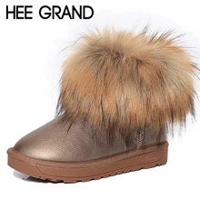 HEE GRAND Брендовая женская обувь модные зимние ботинки с толстым мехом новинка женская зимняя теплая ватная обувь ботильоны XWX3265