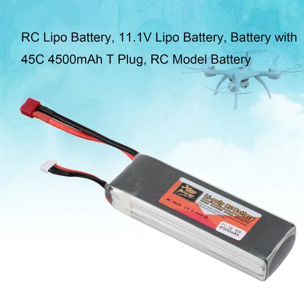 ZOP power 11,1 V 4500mAh 45C 3S 1P Lipo батарея T Plug перезаряжаемая для радиоуправляемого гоночного дрона квадрокоптера вертолета автомобиля лодки