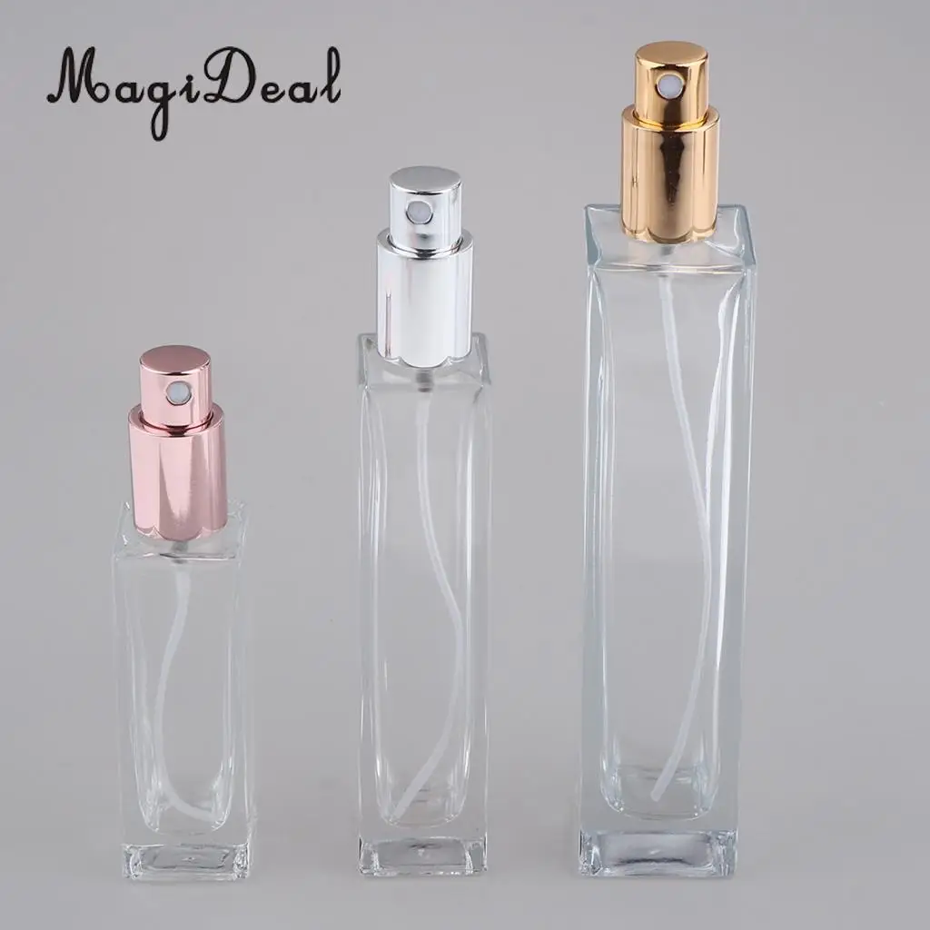 2Pcs Empty Spray Bottle Travel Glass Perfumes Atomizer Pump 30/50/100ml
