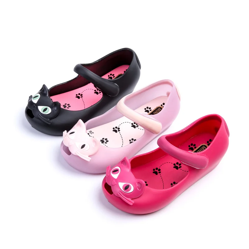 2017 Kids Shoes Girls New Baby Rubber Mini Melissa Cute Bow girls Sandals Children shoes cat