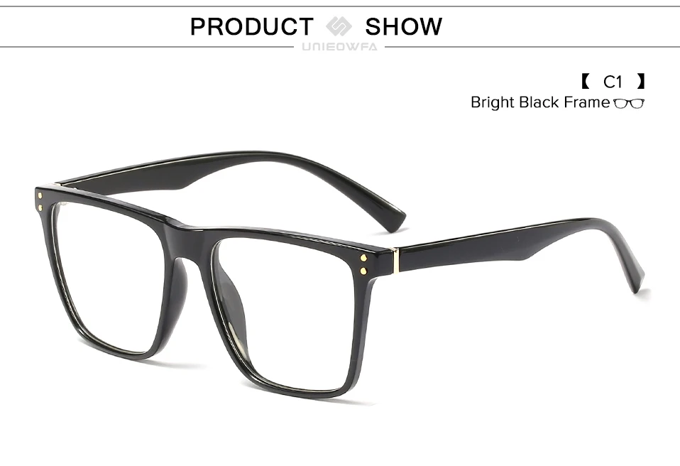 UNIEOWFA, квадратная Ретро оправа для очков по рецепту, мужские прозрачные очки, оправа для очков, оптические очки для близорукости, оправа для очков