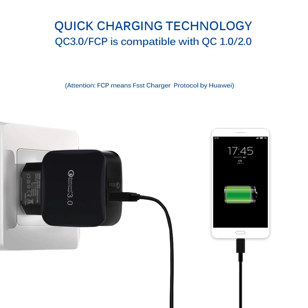 5 в/9 в/12 USB быстрая зарядка QC3.0/2 0 умное быстрое зарядное устройство для Android iphone