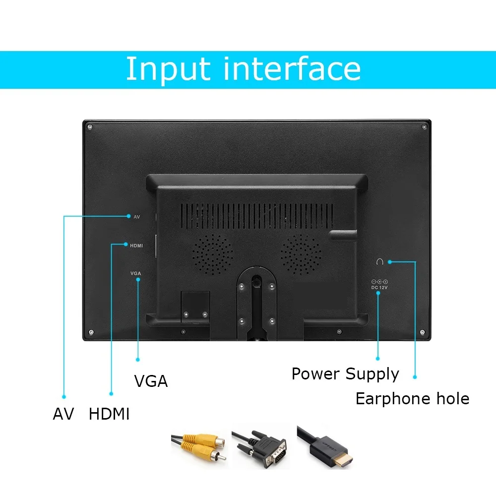 9 дюймов TFT lcd цветной видео монитор CCTV монитор экран HDMI VGA BNC AV вход для ПК CCTV безопасности и стенд вращающийся экран
