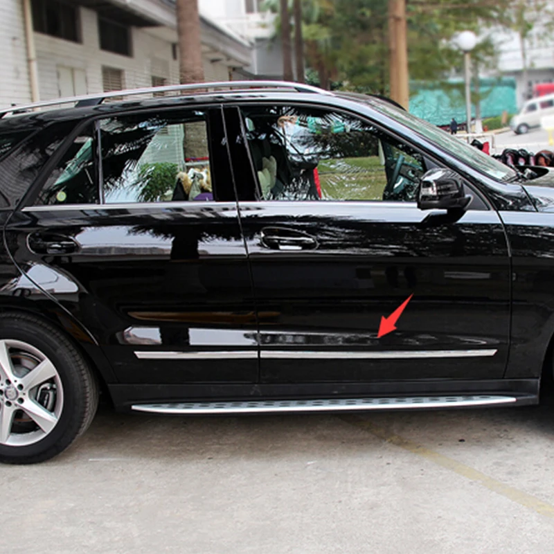 US $111.25 ABS Chrome Side Door Molding Trim Decoration For Mercedes Benz ML 2012 2013 2014 2015 Accessories Car Styling