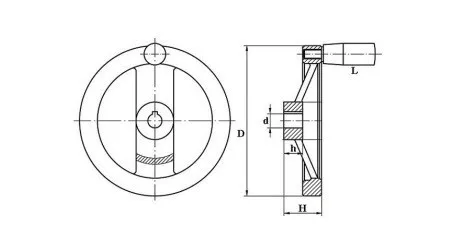 12*125 Technopolymer два спиц маховик, пластиковый маховик со складной ручкой маховик