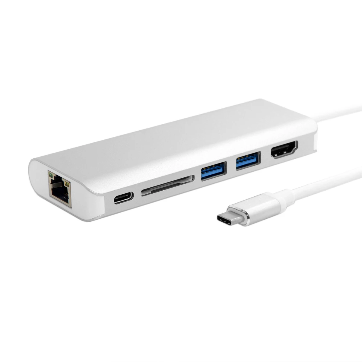 

10pcs/lot USB-C USB 3.1 Type-C to HDMI & Dual Ports 3.0 Hub & Ethernet & SD Card Reader & Power for PC Laptop