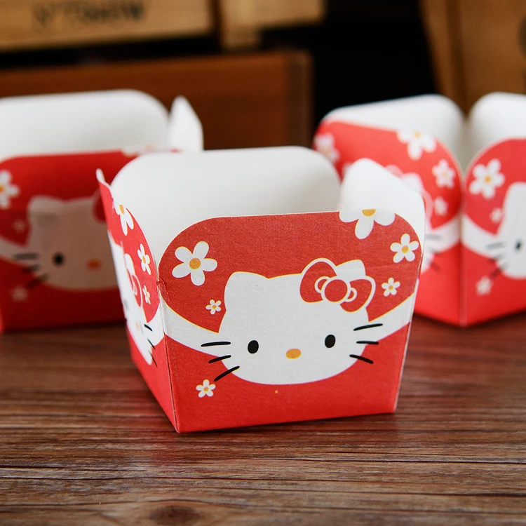 Hello Kitty Decoration Cupcake Case Square Muffin Paper