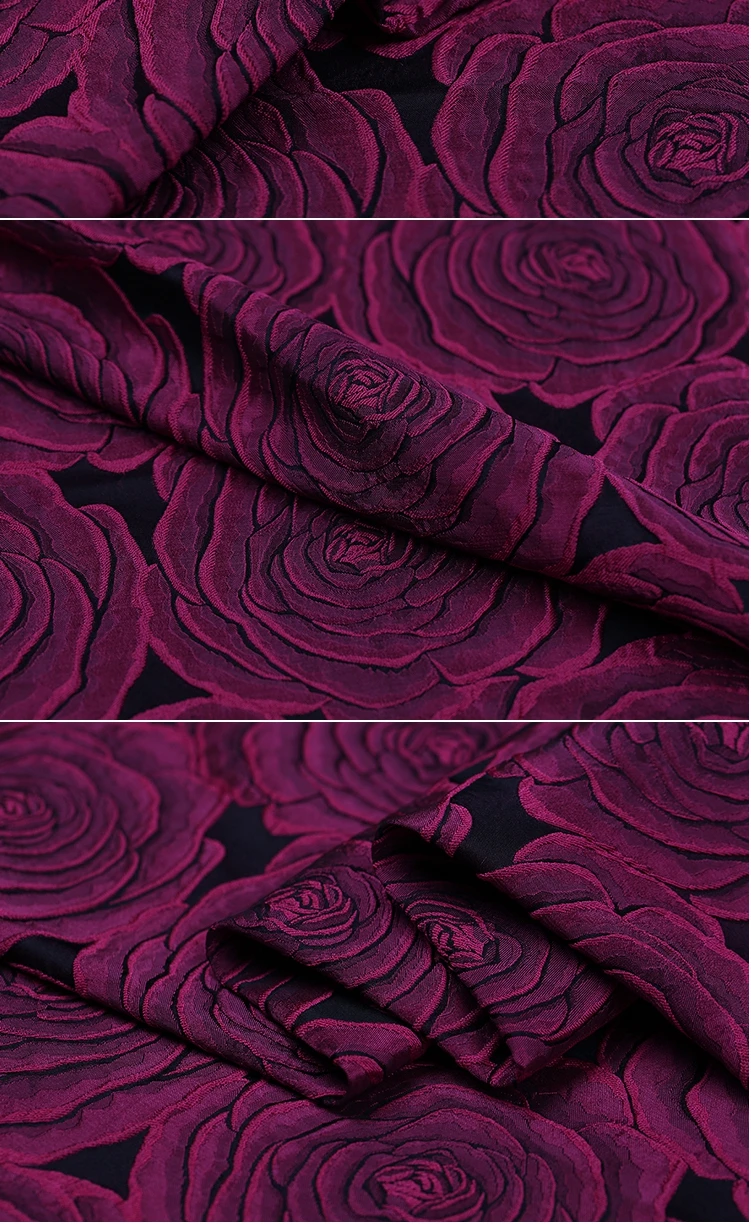 Фиолетовые розы Франция импорт модные жаккардовые ткани для платья пальто tissus telas tecido tissu au metre tela Рождество Ткань DIY