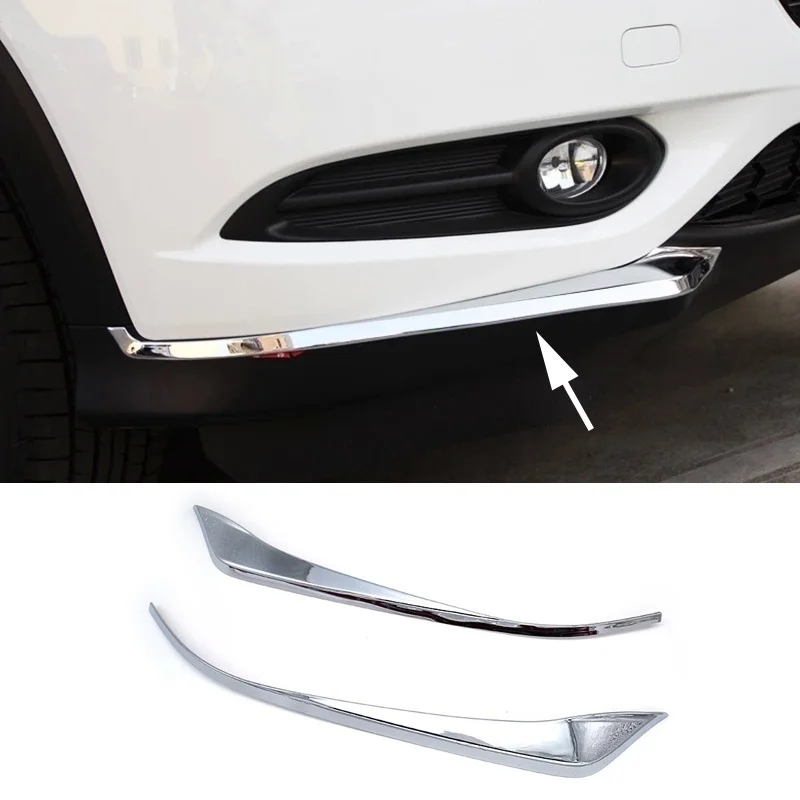 For Honda HR-V HRV 2014-2018 Chrome ABS Car Front Bumper Corner Cover Trim Shiny