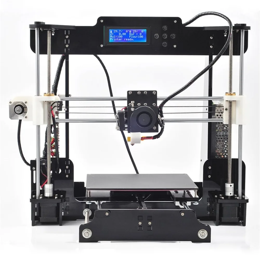 

ANET DIY 3D Printer Color Printing Printer Acrylic Frame Mechanical Kit Print 3 Materials LCD Filament Aluminum Structure
