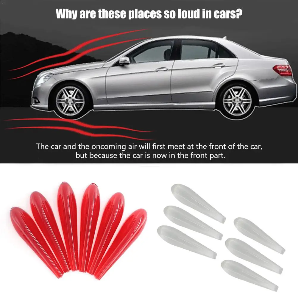 6pcs Universal Car taillight 3D Sticker Decorate Modified Deflector Reduced Wind Resistance Spoiler Car Anti-collision Strip