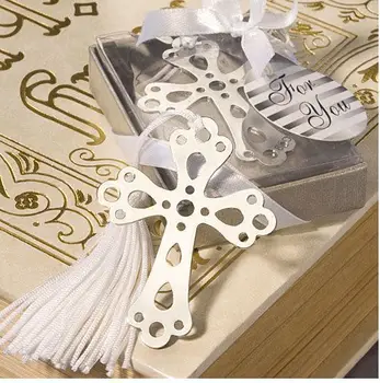 

Silver CROSS BOOKMARK Christening Wedding FAVOUR Birthday GIFT Holy Communion