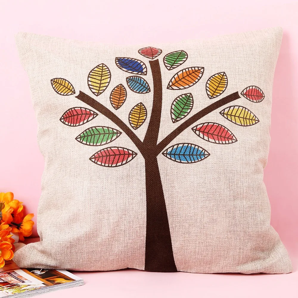 1pc Pillow Cover Colorful Trees Cushion Cover Decorative Modern Pillow