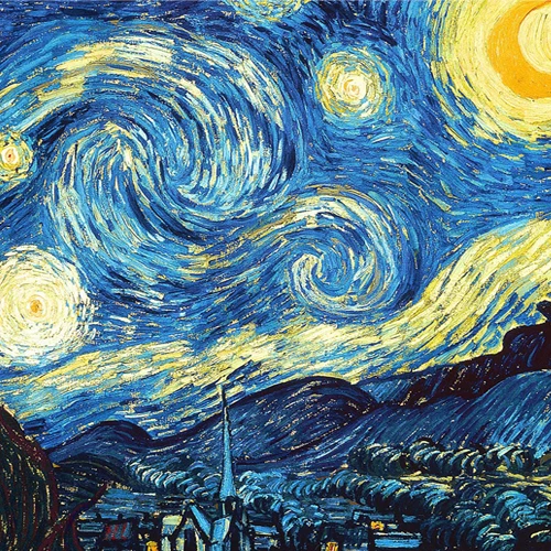 

Van Gogh Series fabric painting for patchwork diy bag crafts materials sewing pattern cloth linen cotton fabric textile tissu