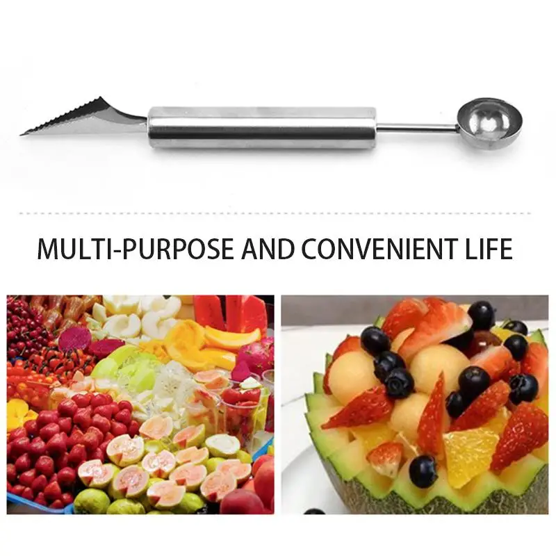 

Youool 2 In1 Dual-Head Fruit Ball Carving Knife Fruit Waterlemon Scoop Melon Digger Fruit Potato Baller Ice Cream Platter Spoon