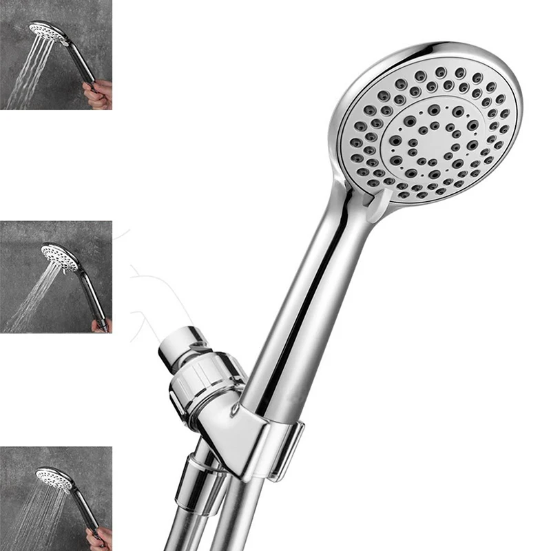 

Practical Durable High Pressure Shower Head +Adaptor+Hose Set Powerfull Boosting Spray Bath Water Saving