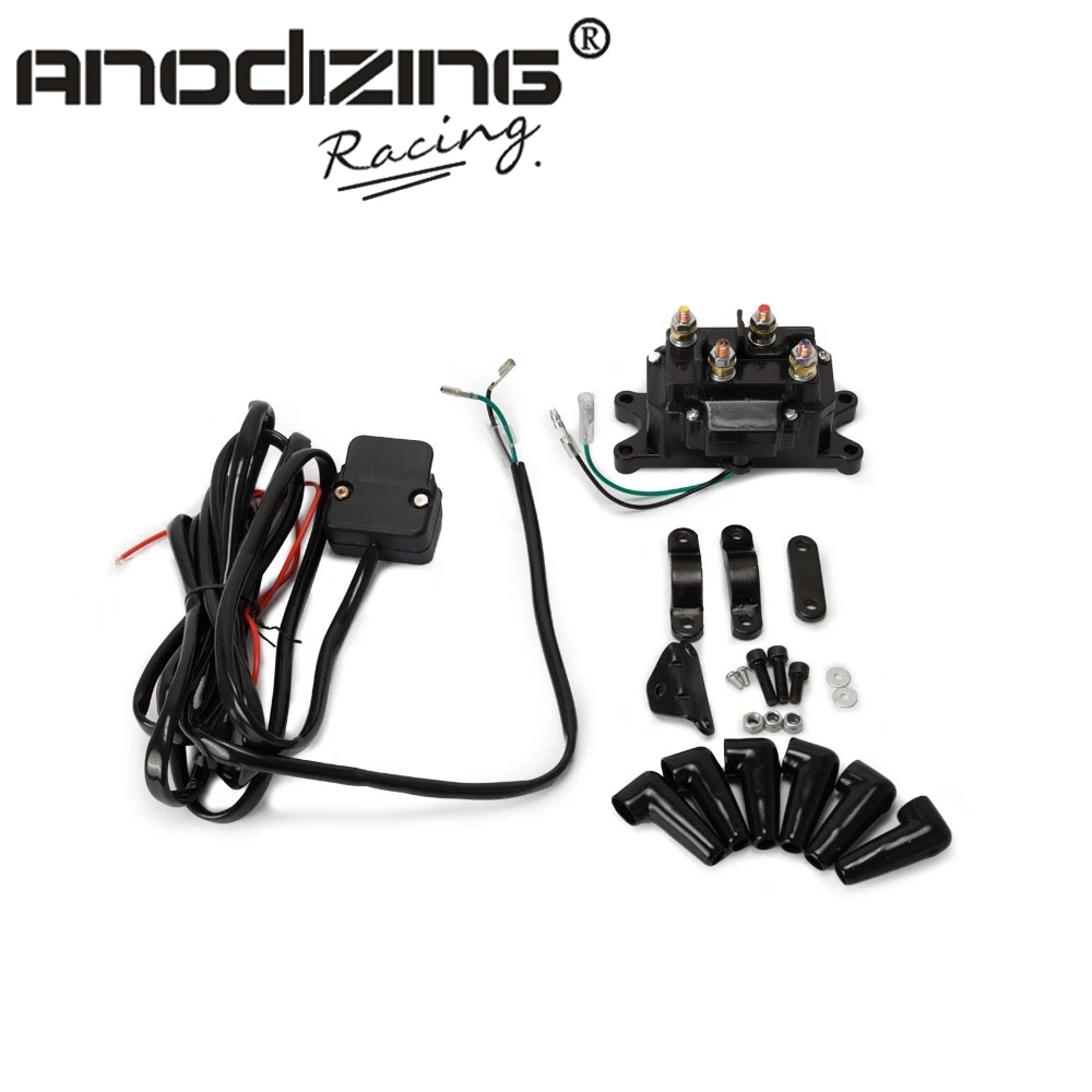 Universal 12V ATV UTV Solenoid Relay Contactor +Winch Rocker Thumb