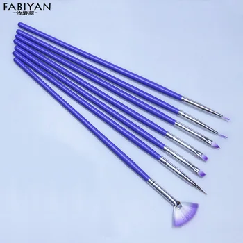 FABIYAN 7PCS/Set Nail Art Brush Pen Dotting Painting Drawing Fan Line Builder Design